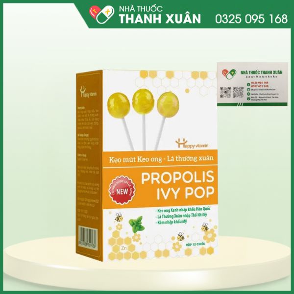 Propolis Ivy Pop - Hỗ trợ giảm ho, đau rát họng